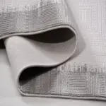 Balata Geometrik Gri Akrilik Makine Halısı - Görsel 4