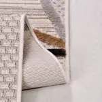 Aringo Geometrik Bej Polyester Kaydırmaz Taban Makine Halısı - Görsel 3