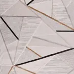 Aringo Geometrik Bej Polyester Kaydırmaz Taban Makine Halısı Aringo Geometrik Bej Polyester Kaydırmaz Taban Makine Halısı