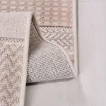 Scai Geometrik Bej Polyester Kaydırmaz Taban Makine Halısı - Görsel 3