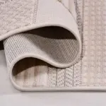 Scai Geometrik Bej Polyester Kaydırmaz Taban Makine Halısı - Görsel 4