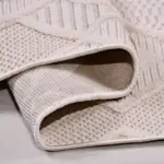 Norcia Geometrik Bej Polyester Kaydırmaz Taban Makine Halısı - Görsel 4