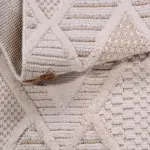 Norcia Geometrik Bej Polyester Kaydırmaz Taban Makine Halısı - Görsel 5