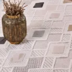 Norcia Geometrik Bej Polyester Kaydırmaz Taban Makine Halısı - Görsel 6