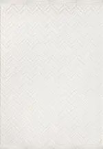 Licodia Modern Beyaz Loop ve Polyester Kaydırmaz Taban Makine Halısı