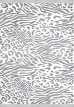 Raddusa Modern Beyaz Gri Loop ve Polyester Kaydırmaz Taban Makine Halısı