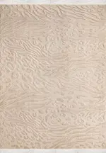 Murge Modern Krem Loop ve Polyester Kaydırmaz Taban Makine Halısı