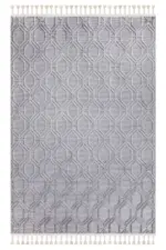 Capurso Geometrik Gri Loop ve Polyester Kaydırmaz Taban Makine Halısı - Görsel 2