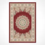 Moiano Klasik Göbekli Krem Viskon Pamuk Tabanlı Makine Halısı - Görsel 2