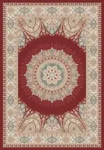 Moiano Klasik Göbekli Krem Viskon Pamuk Tabanlı Makine Halısı