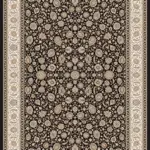 Celano Klasik Çerçeveli Siyah Viskon Pamuk Tabanlı Makine Halısı