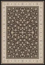 Celano Klasik Çerçeveli Siyah Viskon Pamuk Tabanlı Makine Halısı