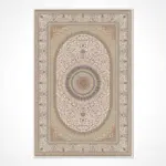 Coppito Klasik Göbekli Krem Viskon Pamuk Tabanlı Makine Halısı - Görsel 2