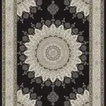 Bruna Klasik Göbekli Siyah Krem Viskon Pamuk Tabanlı Makine Halısı