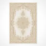 Olevano Klasik Göbekli Krem Viskon Pamuk Tabanlı Makine Halısı - Görsel 2