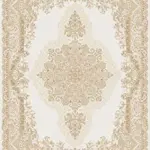 Olevano Klasik Göbekli Krem Viskon Pamuk Tabanlı Makine Halısı