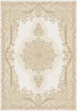 Olevano Klasik Göbekli Krem Viskon Pamuk Tabanlı Makine Halısı