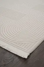 Bion Modern Krem Bohem Modeli Akrilik Makine Halısı