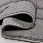 Borgorose Modern Gri Polyester Kaydırmaz Taban Makine Halısı - Görsel 4