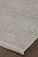 Dion Modern Krem Gri Desenli Polyester Makine Halısı - Görsel 2