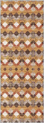 Affori Geometrik Multi Polyester ve Pamuklu Yıkanabilir Kaydırmaz Taban Dijital Baskı Halı - Görsel 3