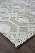 Alluy Modern Bej Polyester Makine Halısı - Görsel 2