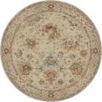 Guinar Çerçeveli Bej Polyester ve Pamuklu Yıkanabilir Kaydırmaz Taban Dijital Baskı Halı - Görsel 7