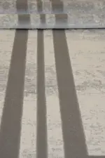 Trani Çerçeveli Gri Çizgili Akrilik Makine Halısı - Görsel 5