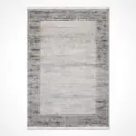 Fiume Çerçeveli Gri Polyester Kaydırmaz Taban Makine Halısı - Görsel 2