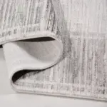 Fiume Çerçeveli Gri Polyester Kaydırmaz Taban Makine Halısı - Görsel 4