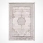 Bavareto Klasik Göbekli Bej Polyester Kaydırmaz Taban Makine Halısı - Görsel 2