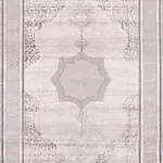 Bavareto Klasik Göbekli Bej Polyester Kaydırmaz Taban Makine Halısı