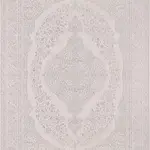 Arnano Klasik Göbekli Bej Polyester Kaydırmaz Taban Makine Halısı