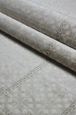 Veuil Çerçeveli Bej Akrilik Makine Halısı - Görsel 7