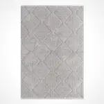 Annifo Geometrik Gri Pamuk ve Polyester Makine Halısı - Görsel 2