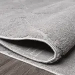 Annifo Geometrik Gri Pamuk ve Polyester Makine Halısı - Görsel 3