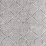 Annifo Geometrik Gri Pamuk ve Polyester Makine Halısı