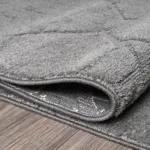 Pieve Geometrik Antrasit Pamuk ve Polyester Makine Halısı - Görsel 3