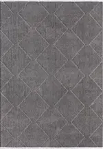 Pieve Geometrik Antrasit Pamuk ve Polyester Makine Halısı