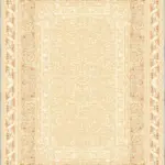 Ribera Çerçeveli Krem Polyester ve Pamuklu Yıkanabilir Kaydırmaz Taban Dijital Baskı Halı