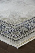 Blaye Çerçeveli Göbekli Krem Polyester Makine Halısı - Görsel 2