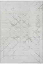 Marton Çerçeveli Krem Gri Çizgili Akrilik Makine Halısı