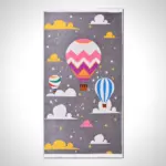 Aigle Figürlü Gri Pamuk ve Polyester Kaydırmaz Taban Dijital Baskı Çocuk Halısı - Görsel 2