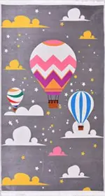 Aigle Figürlü Gri Pamuk ve Polyester Kaydırmaz Taban Dijital Baskı Çocuk Halısı