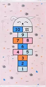 Wohlen Figürlü Pembe Pamuk ve Polyester Kaydırmaz Taban Dijital Baskı Çocuk Halısı