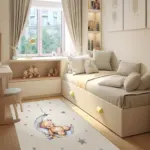 Reiden Figürlü Krem Pamuk ve Polyester Kaydırmaz Tabanlı Dijital Baskı Çocuk Halısı - Görsel 4