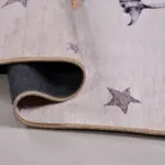 Reiden Figürlü Krem Pamuk ve Polyester Kaydırmaz Tabanlı Dijital Baskı Çocuk Halısı - Görsel 6