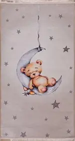 Reiden Figürlü Krem Pamuk ve Polyester Kaydırmaz Tabanlı Dijital Baskı Çocuk Halısı