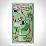 Wehr Figürlü Yeşil Pamuk ve Polyester Kaydırmaz Tabanlı Dijital Baskı Çcuk Halısı - Görsel 2