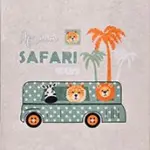 Baden Figürlü Krem Pamuk ve Polyester Kaydırmaz Tabanlı Dijital Baskı Çocuk Halısı